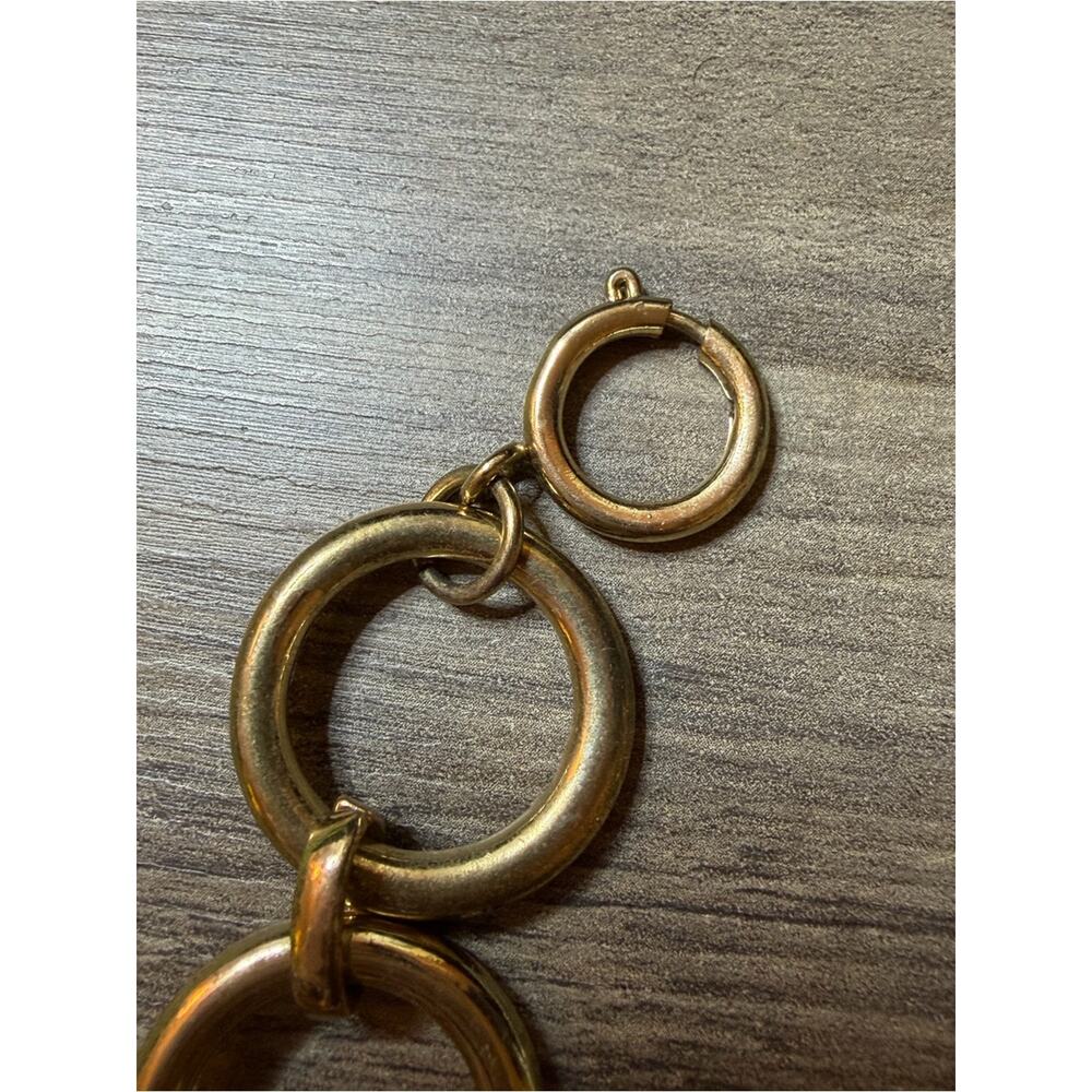 Vintage Saks Fifth Avenue Statement necklace #946 gold tone rings - Picture 4 of 11